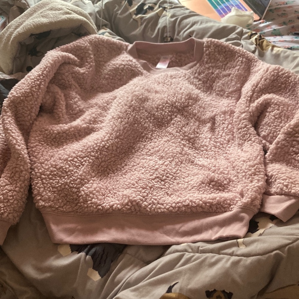 Secret Treasures Sleepwear light pink Sherpa Long Sleeve Shirt Size L (12-14)